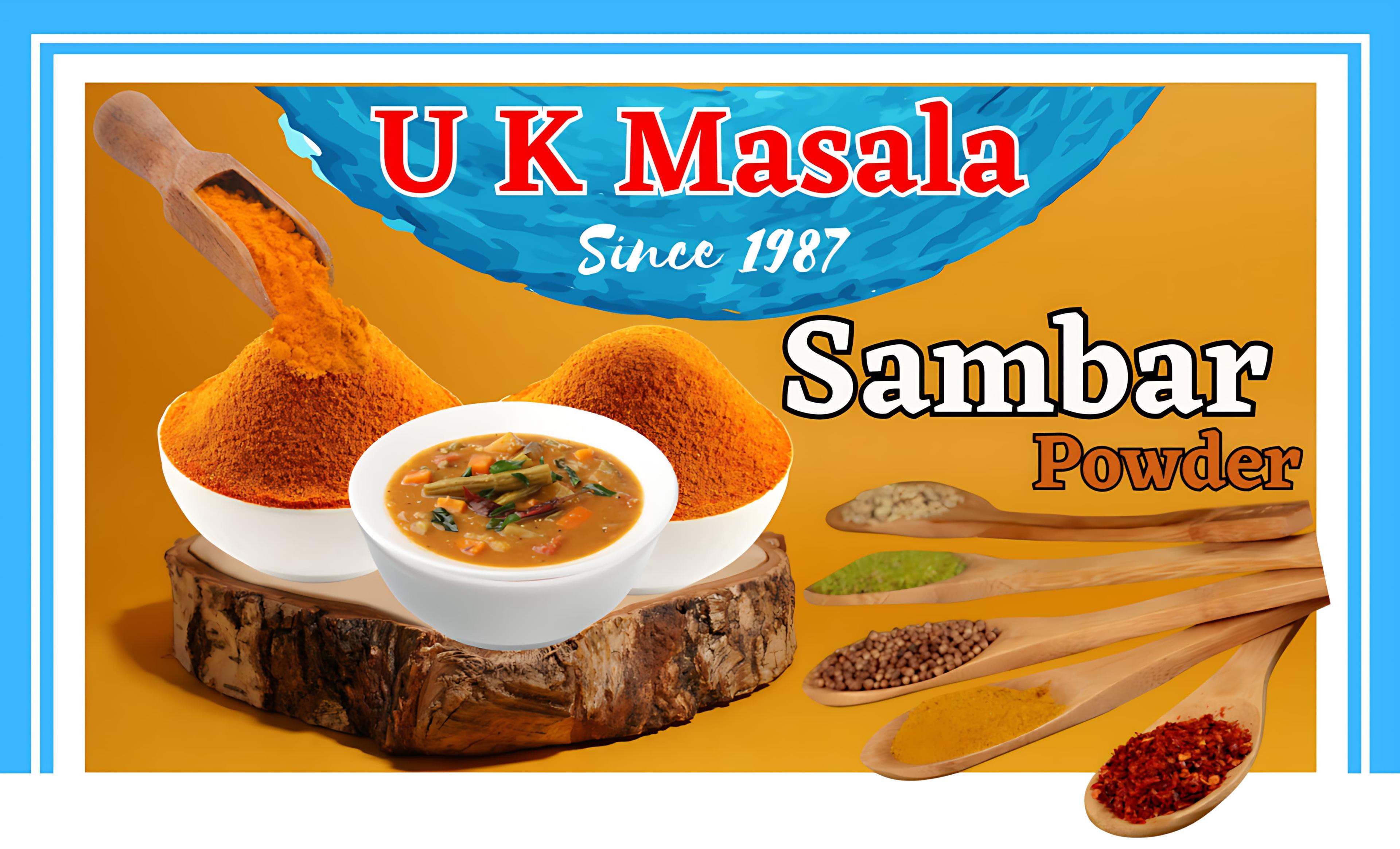 A South Indian spice mix with a mix of lentils and spices, creating a flavorful base for sambar, a popular vegetable stew.